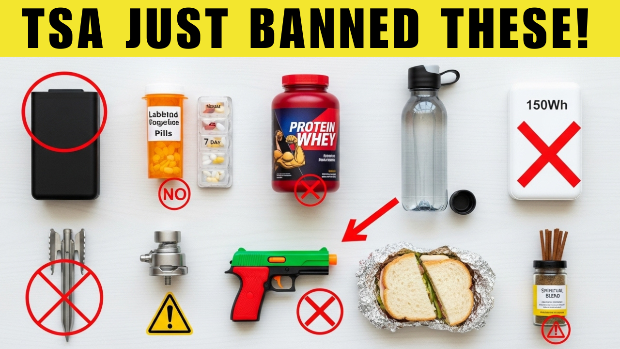Youtube Thumbnail image of : TSA Rules Will CONFISCATE These Common Items in 2025!