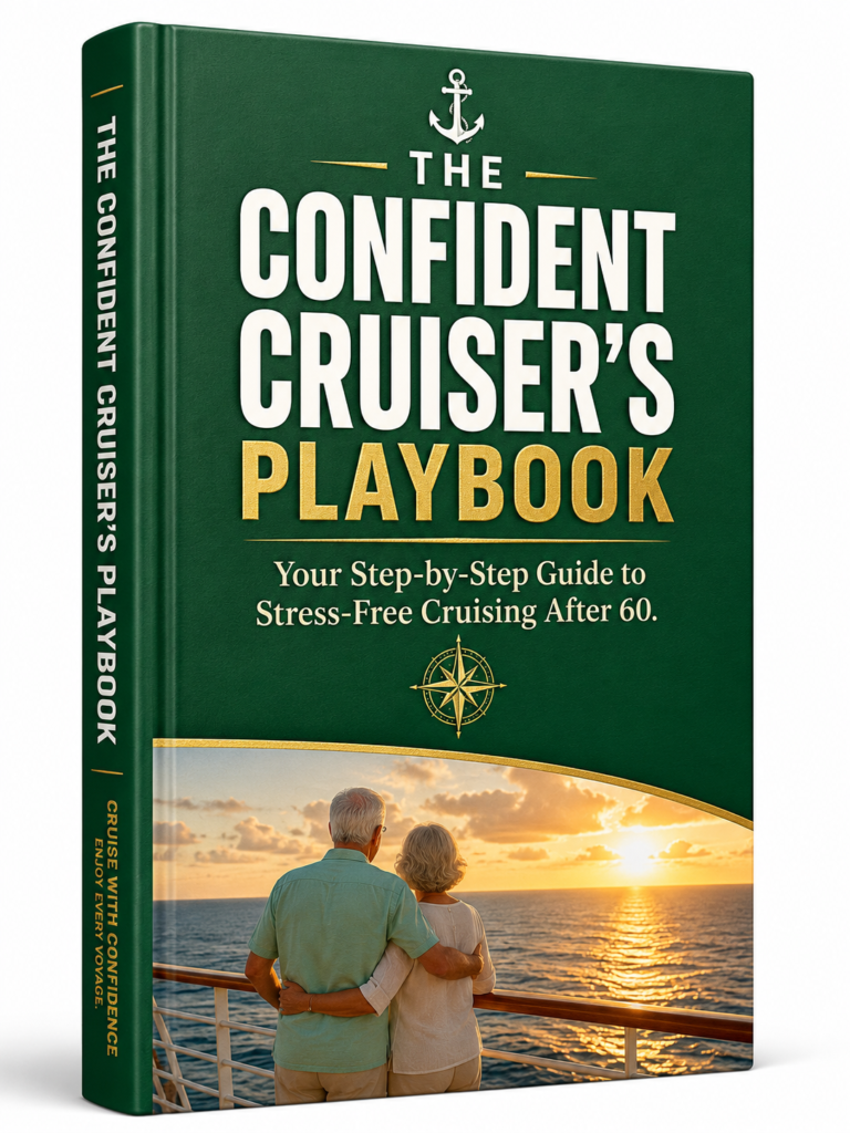 The Confident Cruiser's Playbook book cover, senior cruise guide