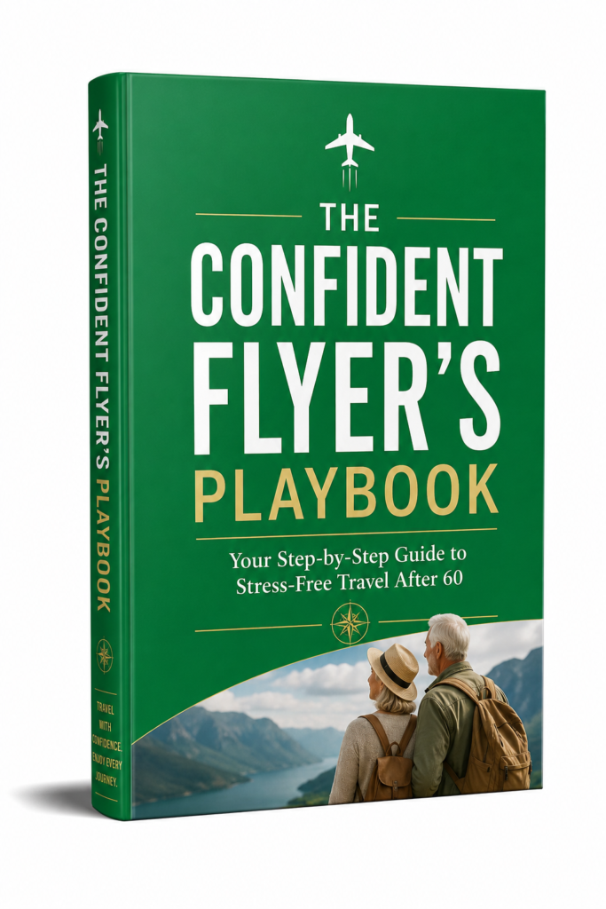 The Confident Flyer's Playbook book cover, senior travel guide
