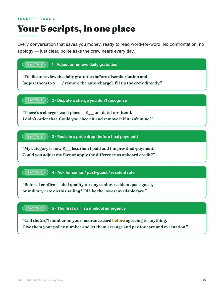 All 5 word-for-word scripts on one printable page from the Playbook